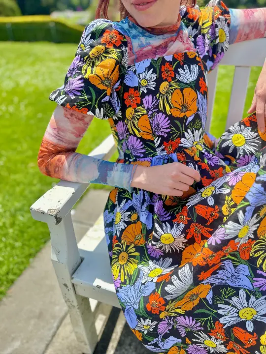 Linen Princess Dress Wildflowers