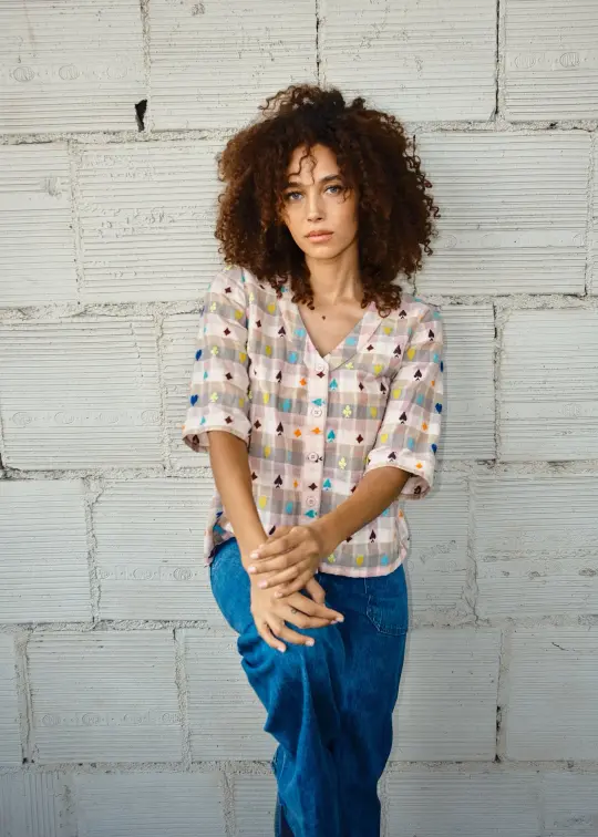 sample sale | bree blouse hearts | 4X