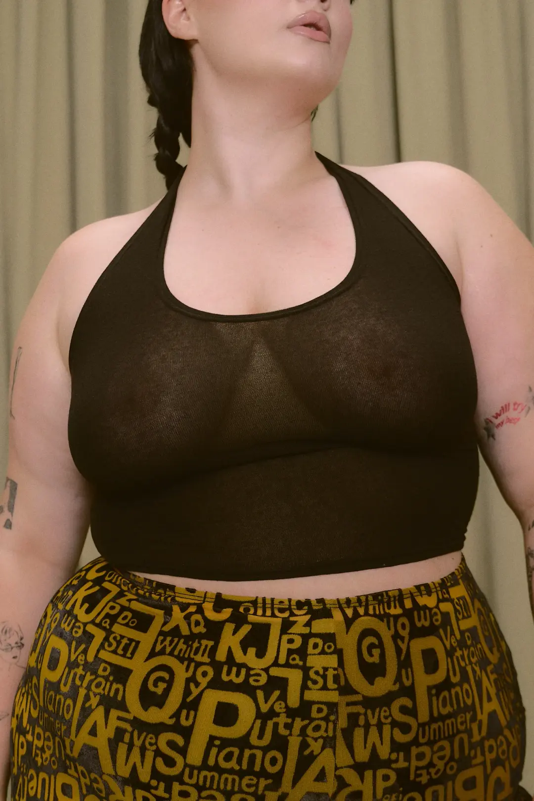 Wet T-Shirt Contest Tieback Halter Black