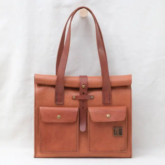 STUDIO LINE Midi Roll Top Work Tote in light brown