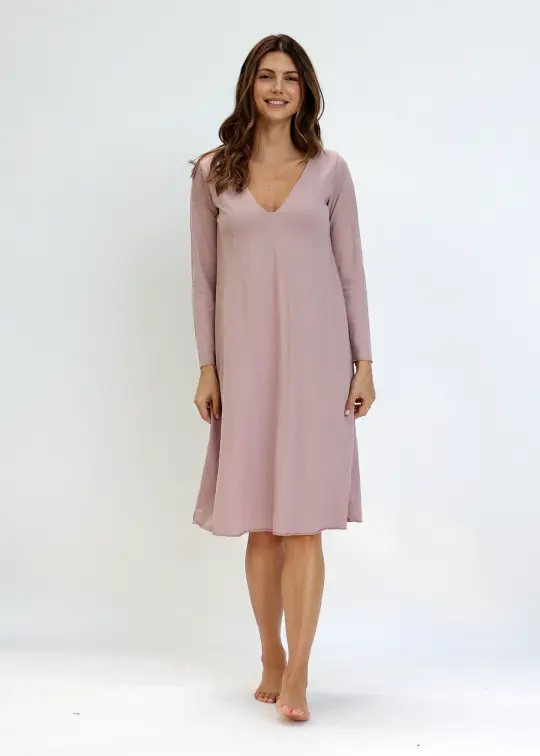Plunge Built In Bra Ojai Below Knee Dress