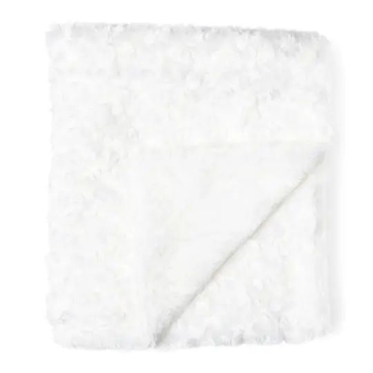 necessities by tendertyme Baby Boys and Girls Curly Plush Blanket, White
