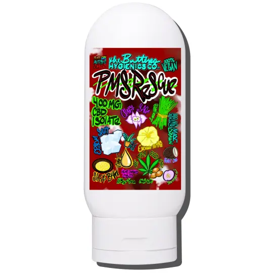 PMS+ RESCUE CBD Menstrual Relief Cream W/ SAGE, EPSOM, EVENING PRIMROSE (400MG or 800MG Pure Isolate)