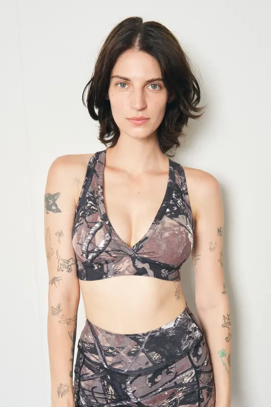 Forest Camo Crossback Yoga/Swim Bra