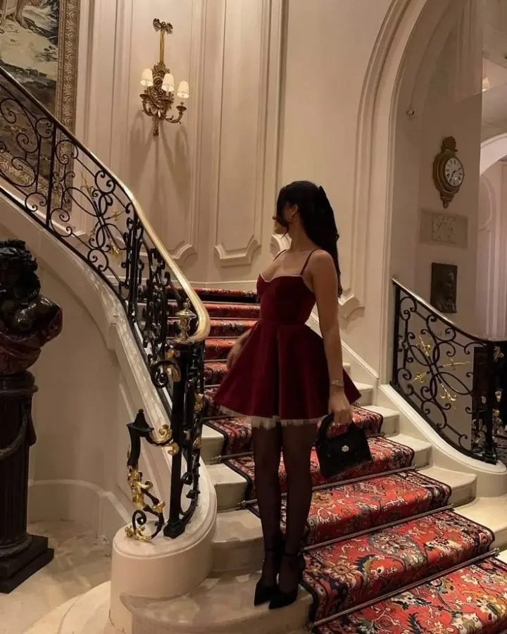 Retro Minimalist Women's Corset Homecoming Dress Burgundy Short Prom Gown Birthday Dress RS3220