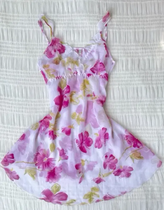 Pretty Floral Homecoming Dress , Flowy Chiffon Corset Mini Summer Dress RS1466