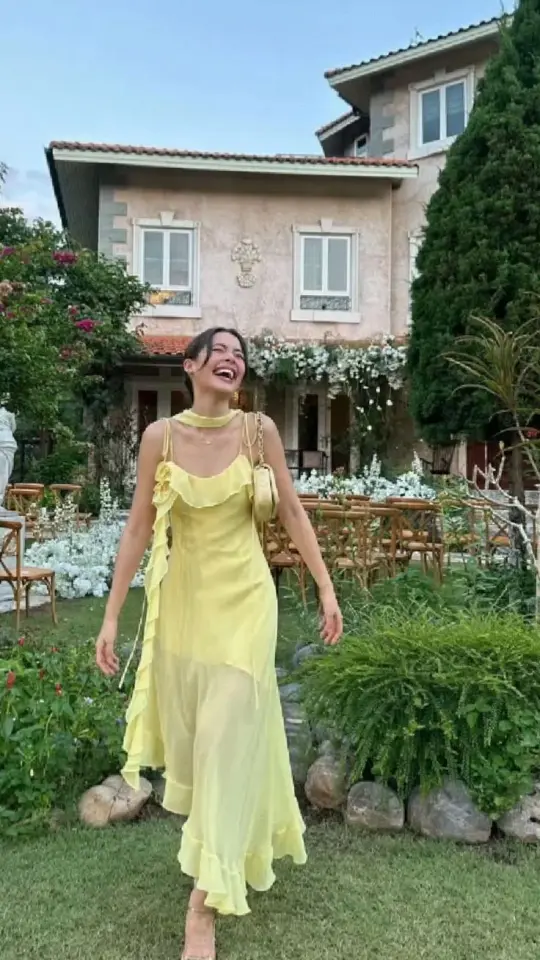 Flowy Chiffon Prom Gown Pastel Yellow Women's Corset Maxi Birthday Dress — Fall Outfit 2026 New RS3076