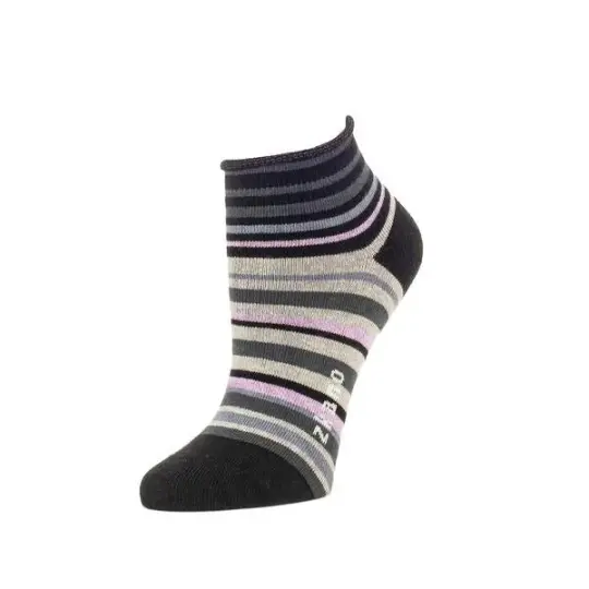 Rosie Stripe Bootie Sock in Black