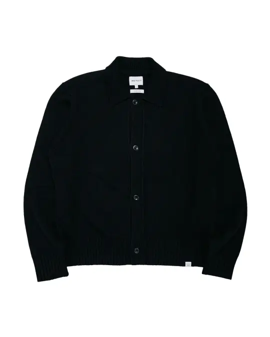 Norse Projects Aldrup Lambswool Cardigan Black