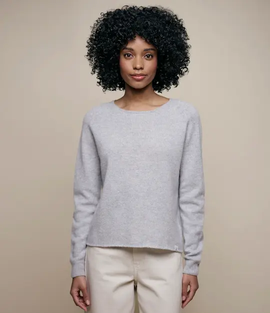 Lightweight Merino Wool-Cashmere-Silk Raglan Sweater