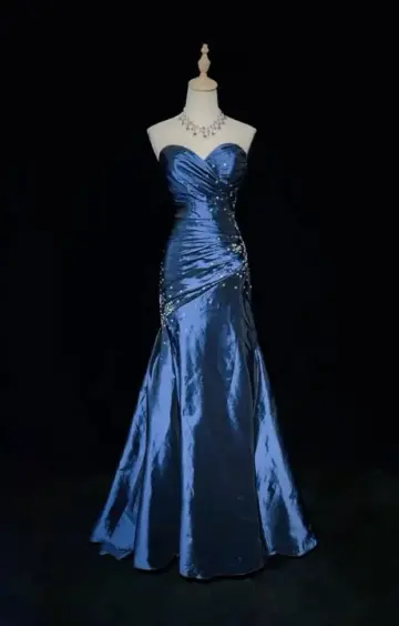 Elegant Royal Blue Mermaid Sweetheart Long Women Dress with Beaded Evening Dress Prom Dress RS120