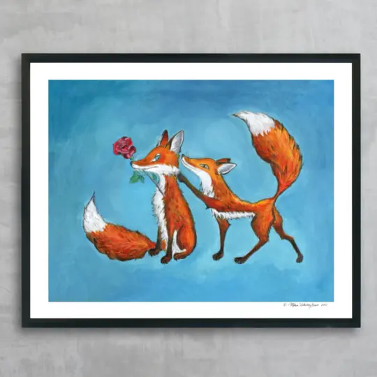 Two Foxes Fine Art Print, Wholesale