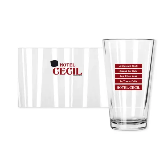 Hotel Cecil Haunted Pint Glass | Made in the USA | Collectible