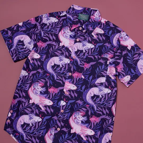 PREORDER [BUTTON DOWN SHIRT] A Lotta Axolotl