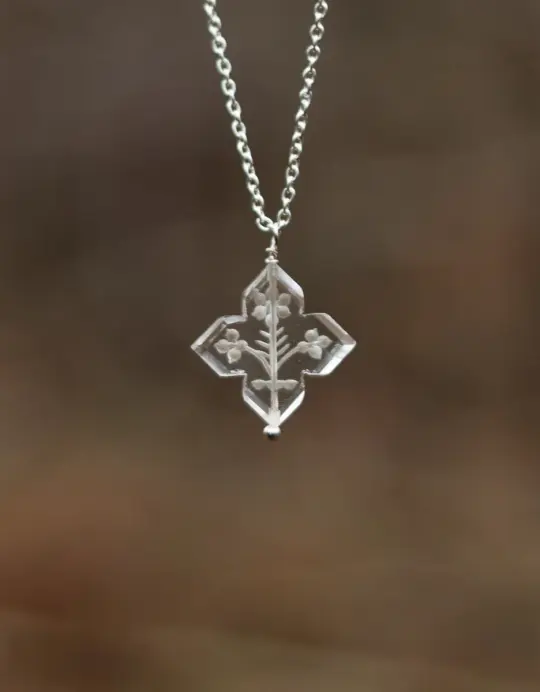 Collier 'Glacier Flocon' en cristal de roche taillé et argent 925