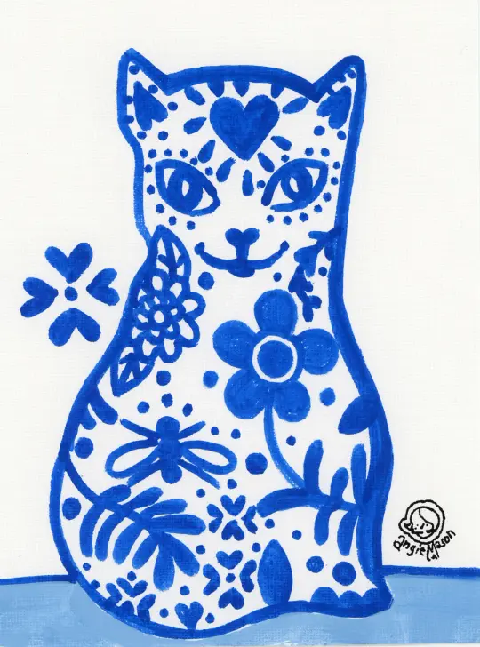 'Blue Cat No. 2' Acrylic 2023