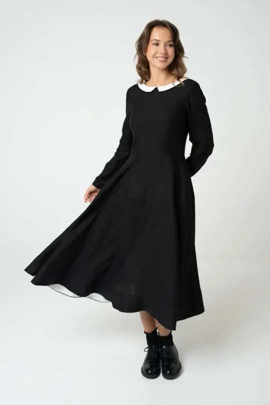 Margot – Open Back Neckline Linen Dress