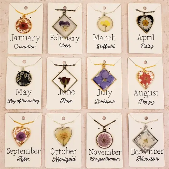 Birth Month Flower Necklace