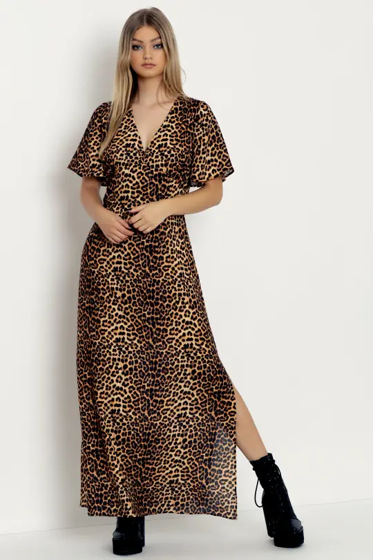 Claws Out Short Sleeve Maxi Dress