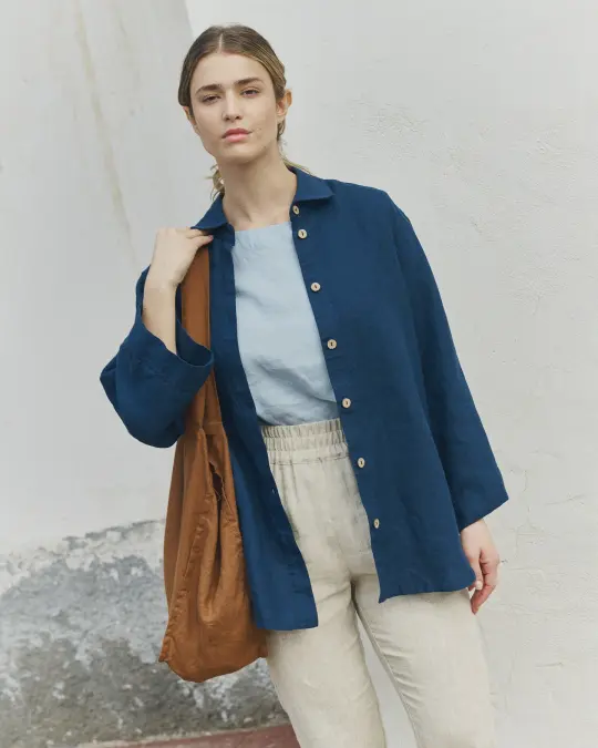 YVOIRE relaxed linen shirt