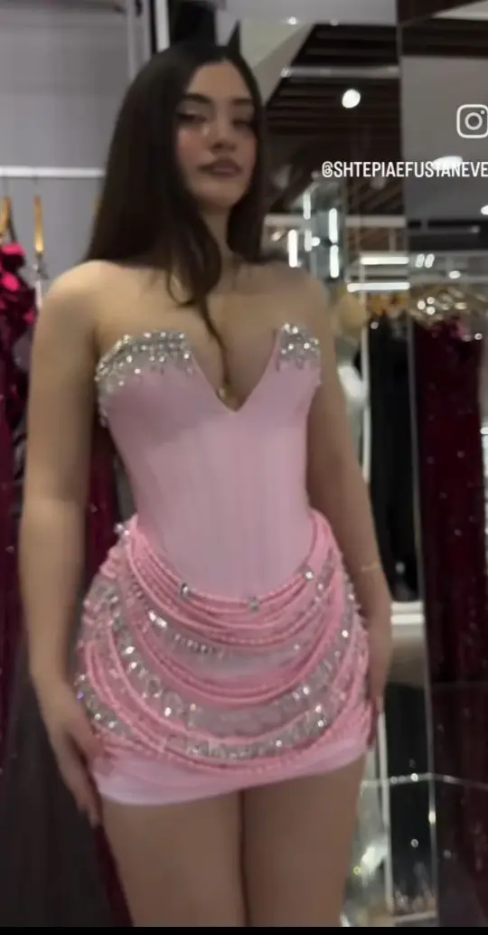 Sexy Blush Pink Sheath V-neck Sequin Bodycon Mini Dress Homecoming Dress RS219
