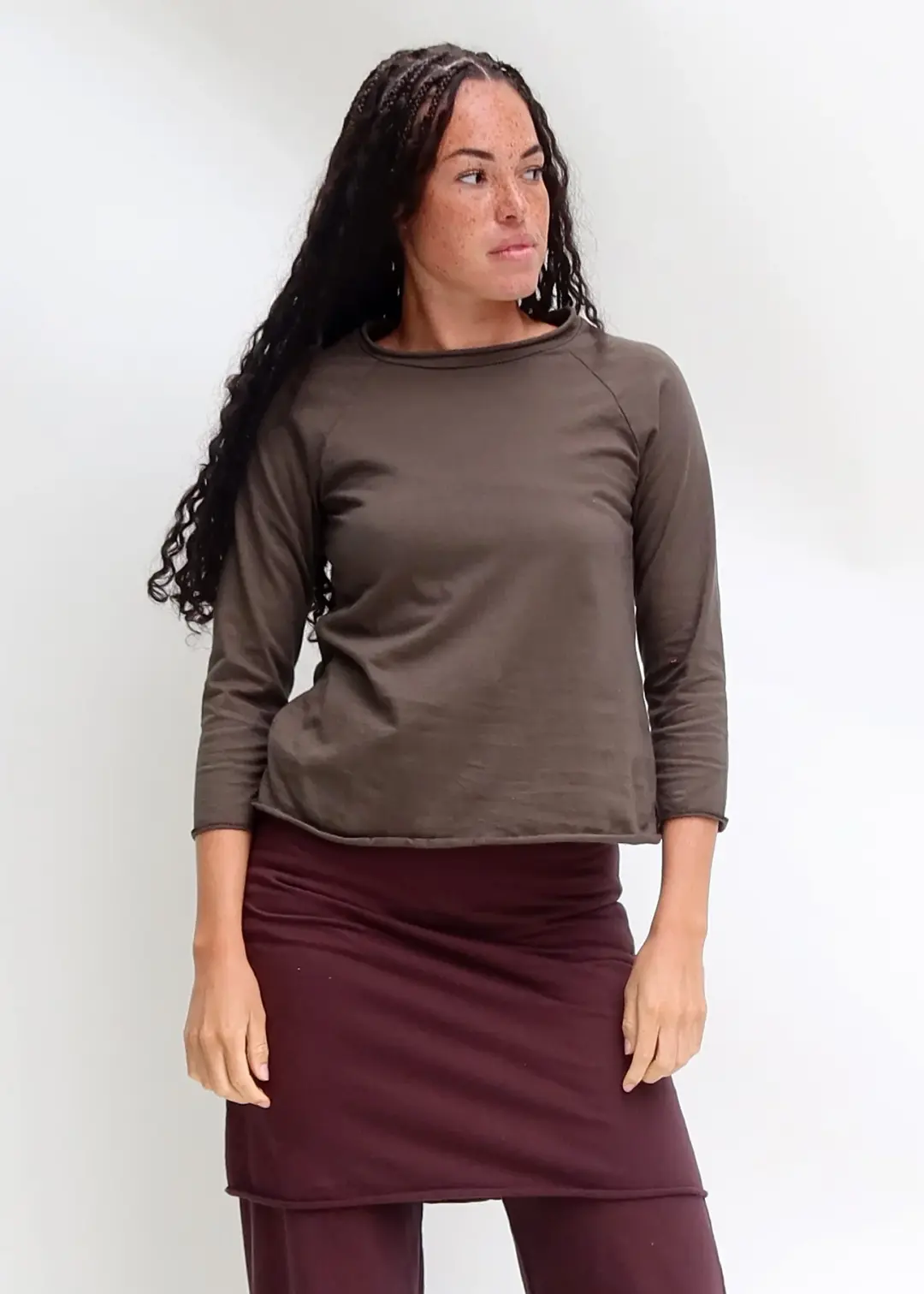 Crew RAGLAN Sleeve Ojai Cropped Shirt