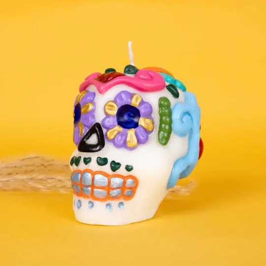 Sugar Skull Day of the Dead Candle