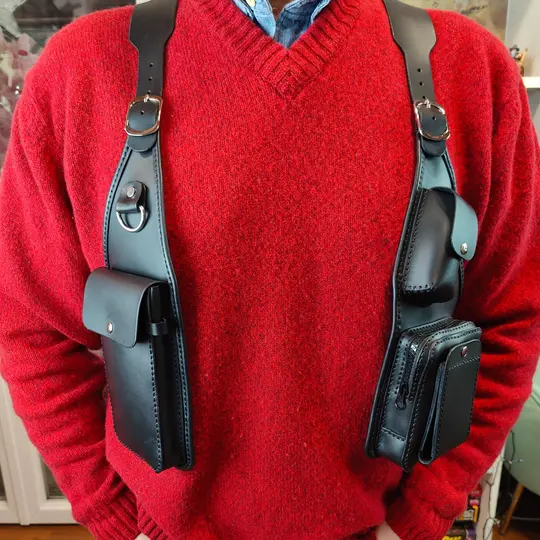 Leather holster bag.