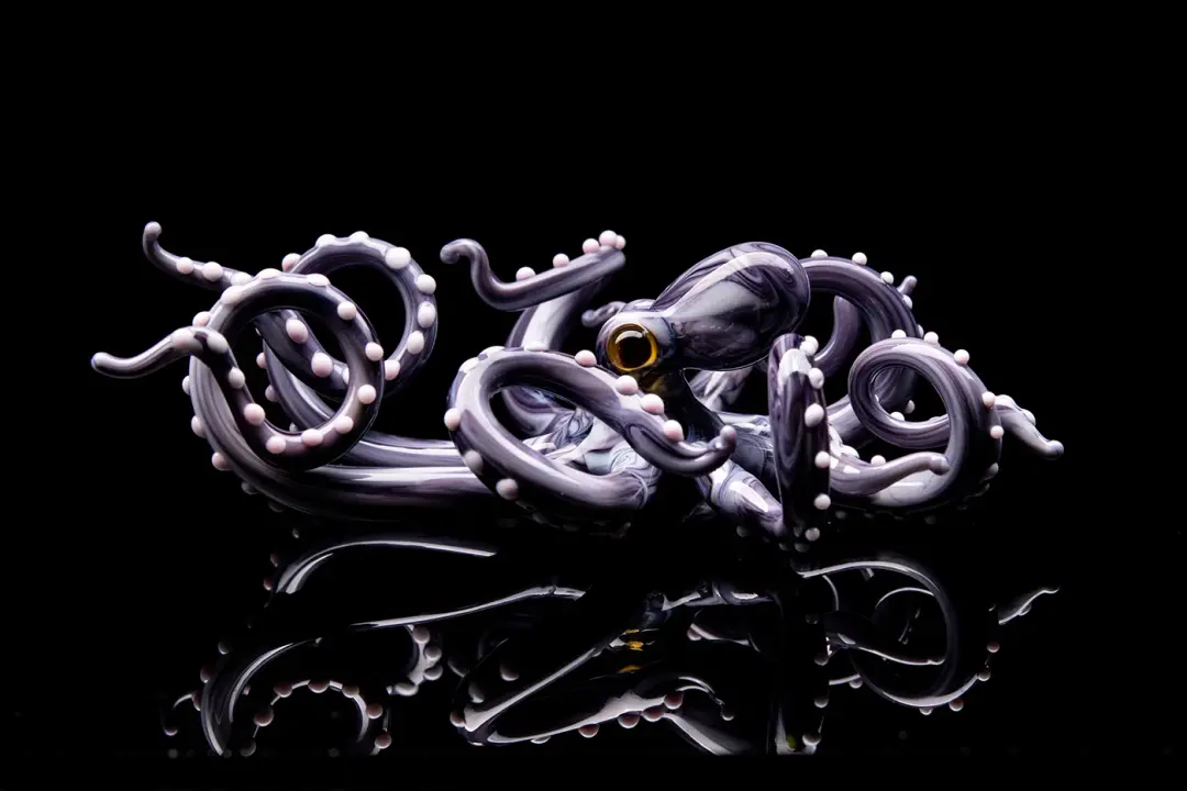 Purple Blown Glass Octopus glass figurine