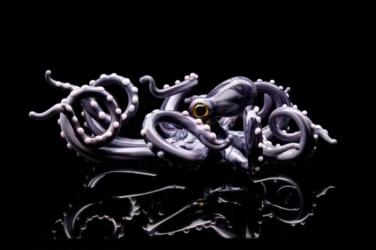 Purple Blown Glass Octopus glass figurine