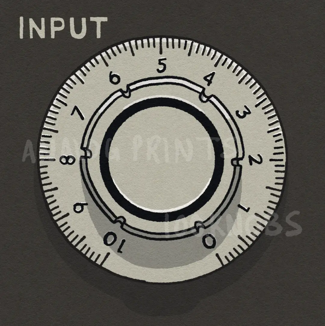#100knobs  005/100 Input Level POSTER