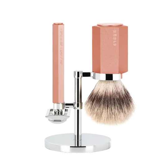 MÜHLE HEXAGON 3 Pc. Shaving Set, Silvertip Fibre® Brush & Safety Razor, Sunrise
