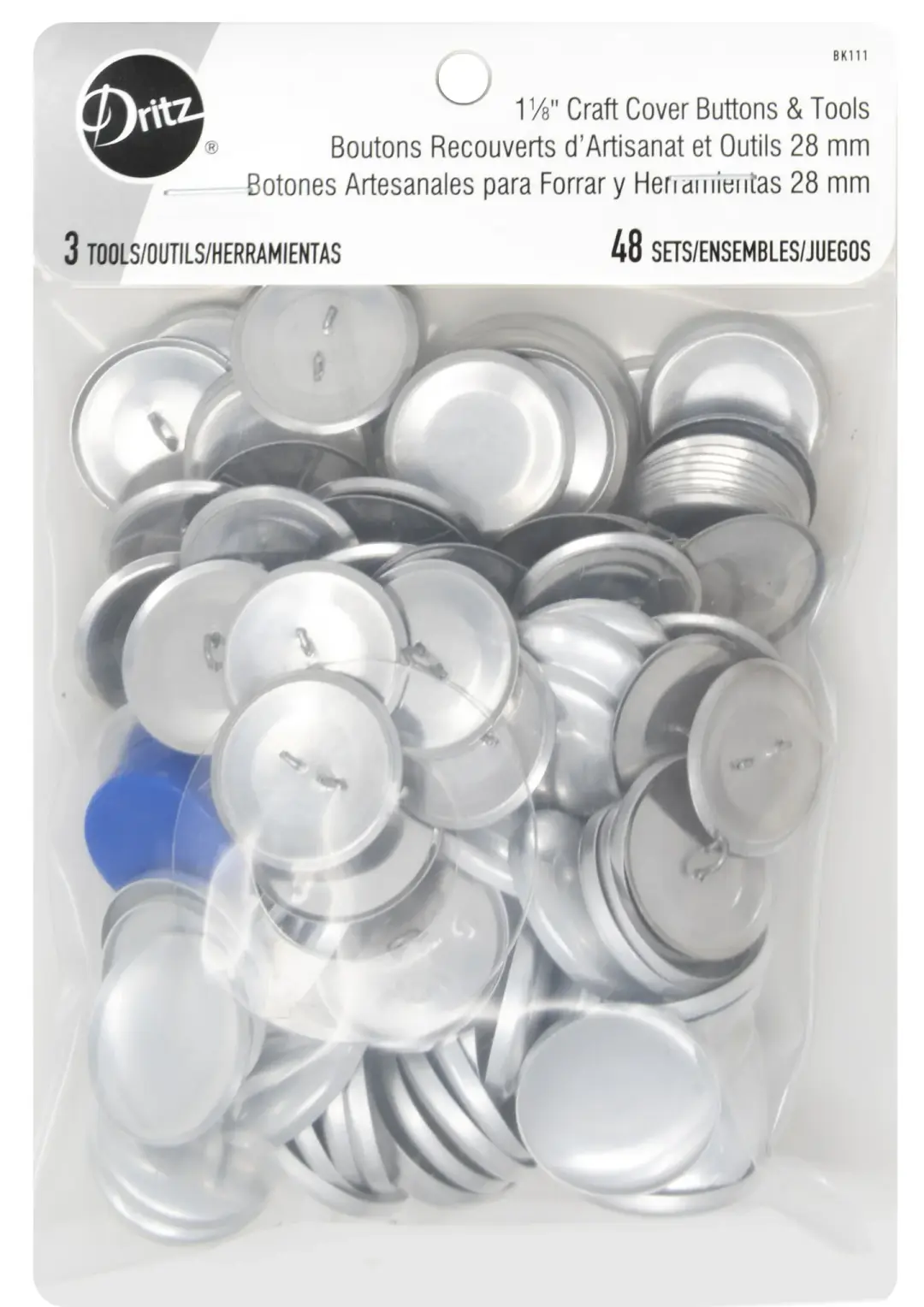 Cover Button Kit Size 45 Includes Template, Tools & Buttons