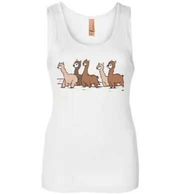t-shirt: Curious Alpacas  Next Level Womens Jersey Tank