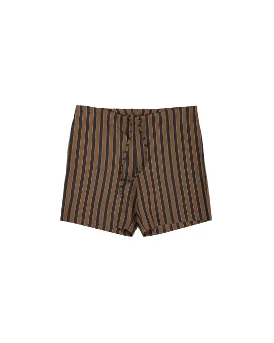ts(s) Drawstring Shorts Bold Stripe Viscose/Polyester Cloth Brown