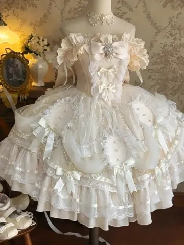 Gorgeous Ivory Beaded Homecoming Dress ,A-Line Off-the-shoulder Corset Cute Princess Dress RS862