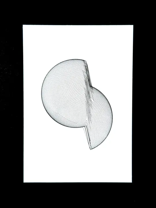Sphere Study 03 — 5x7" pen plot