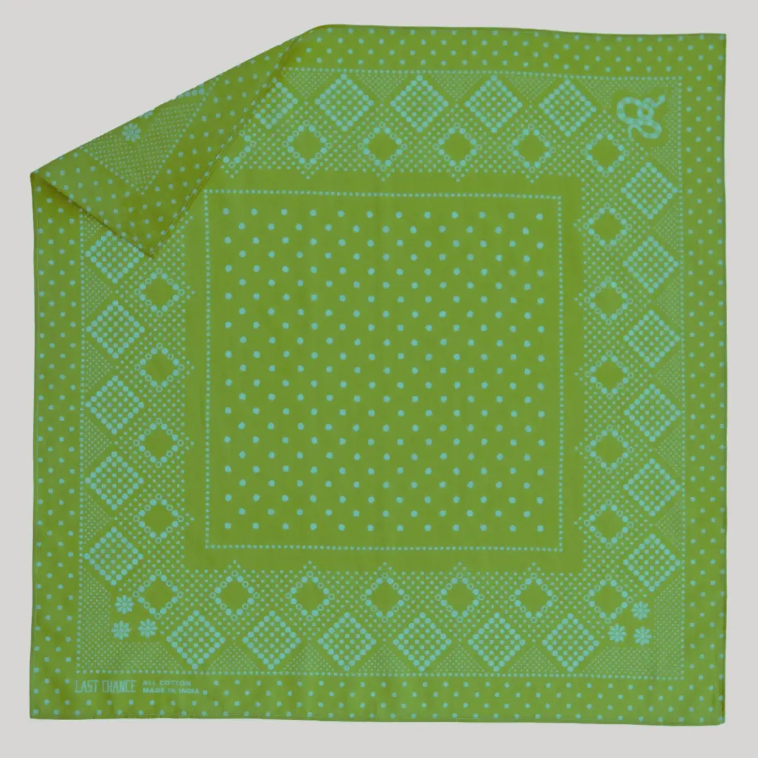 Cotton Daisy Bandana | Aqua Lime