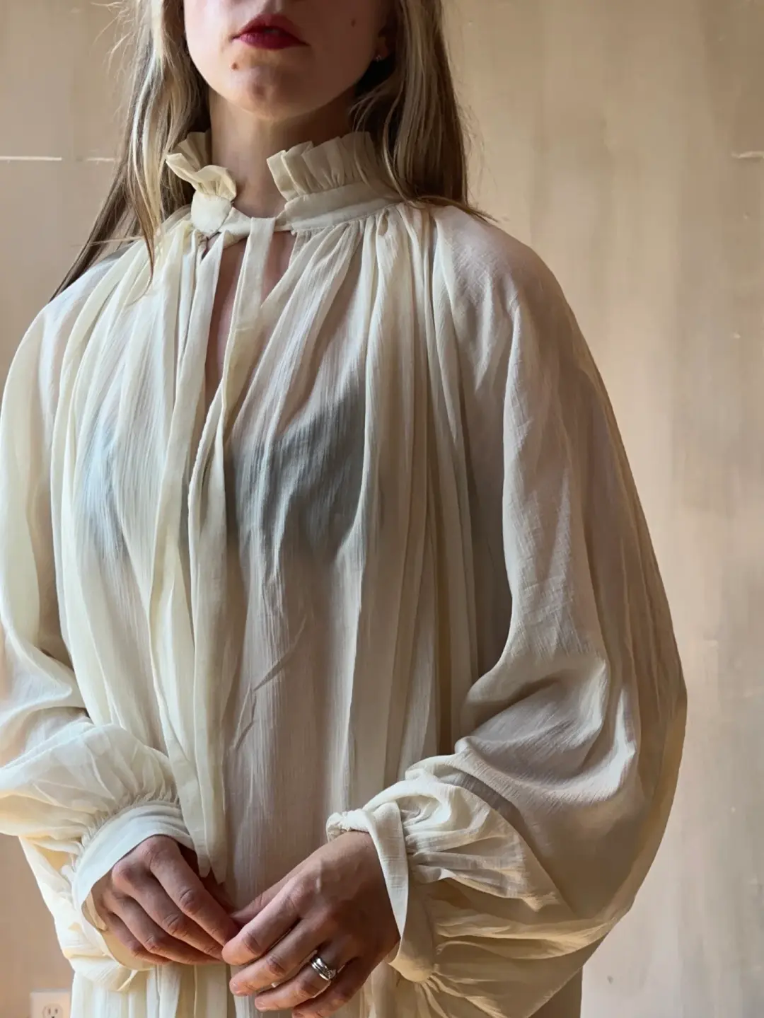 Baudelaire Chemise in Parchment Cotton Gauze (In Stock)