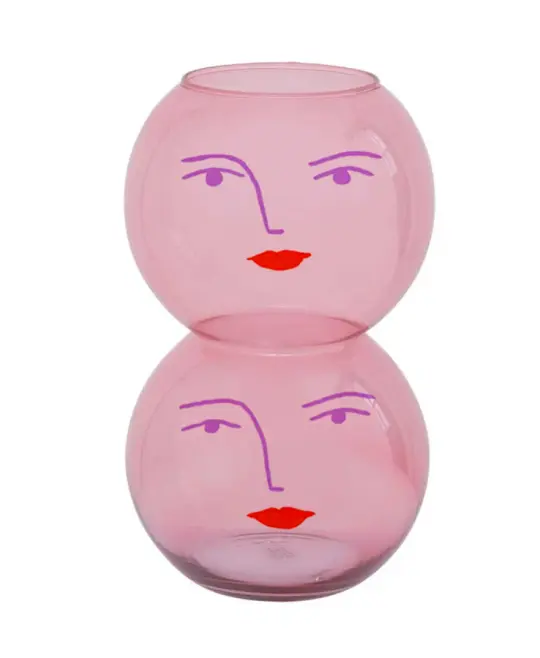 Double Face Vase- Recycled Glass in Blossom