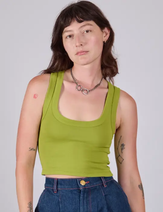 Cropped Tank Top - Gross Green