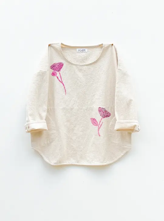 Pink Flower Block-print Every Top
