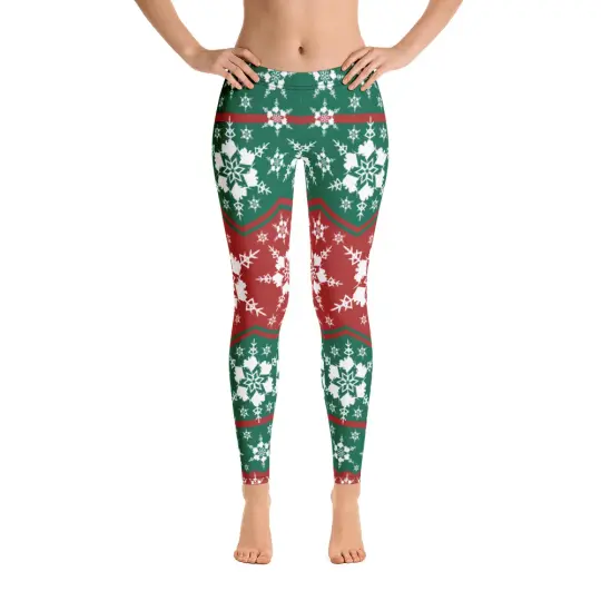 AK Snowflake Leggings - Green/Red