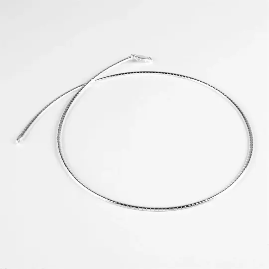 Dome Shaped Silver Omega Chain