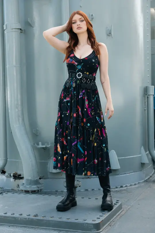 Nuka-Space Sheer Midaxi Dress