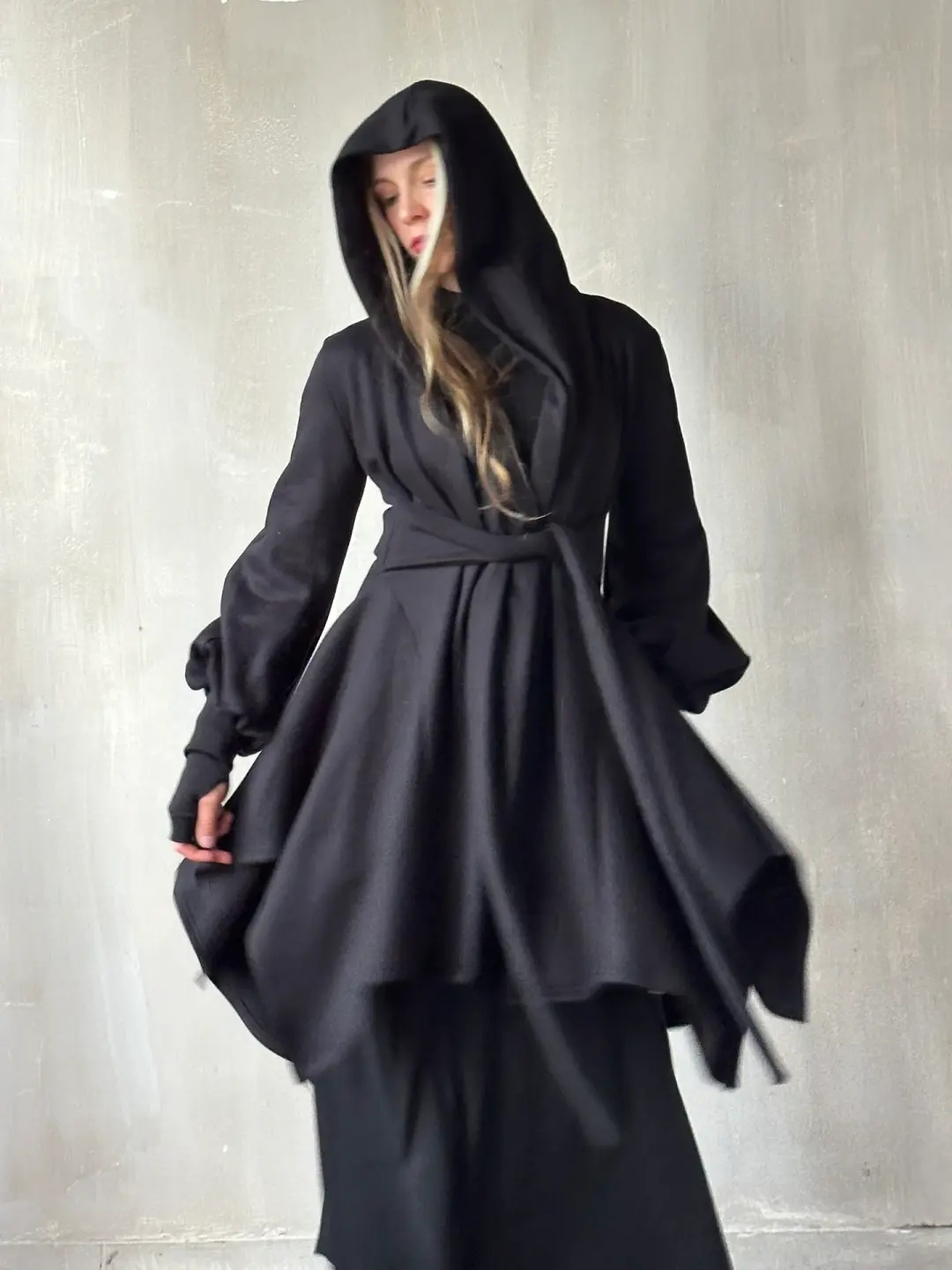 Tournure Jacket in Black Organic Fleece (In-Stock)