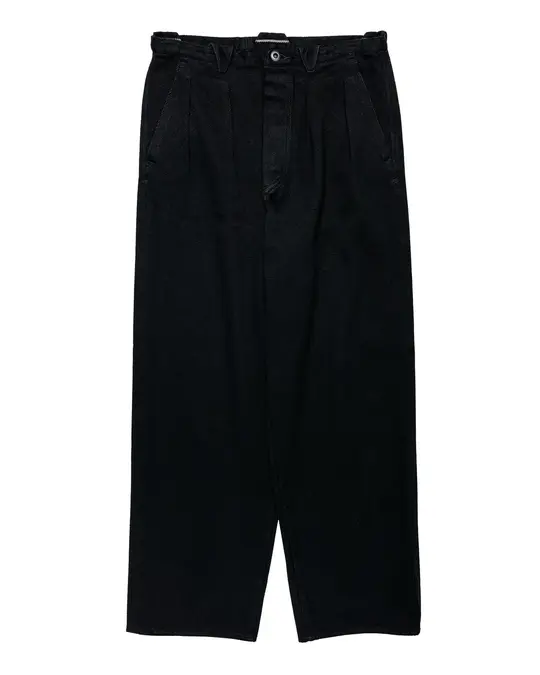 MotivMfg Pleat Denim Trousers Tailorable Denim/Black