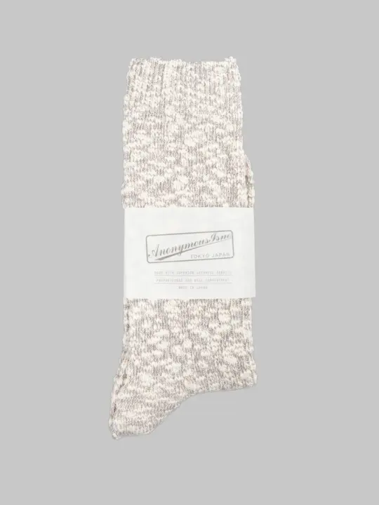 Anonymous Ism Light Weight Slub Crew Socks Medium Grey