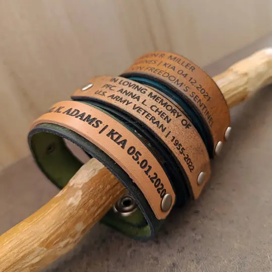 Custom Military Memorial Cuff | Army Navy Airforce Remembrance Gift