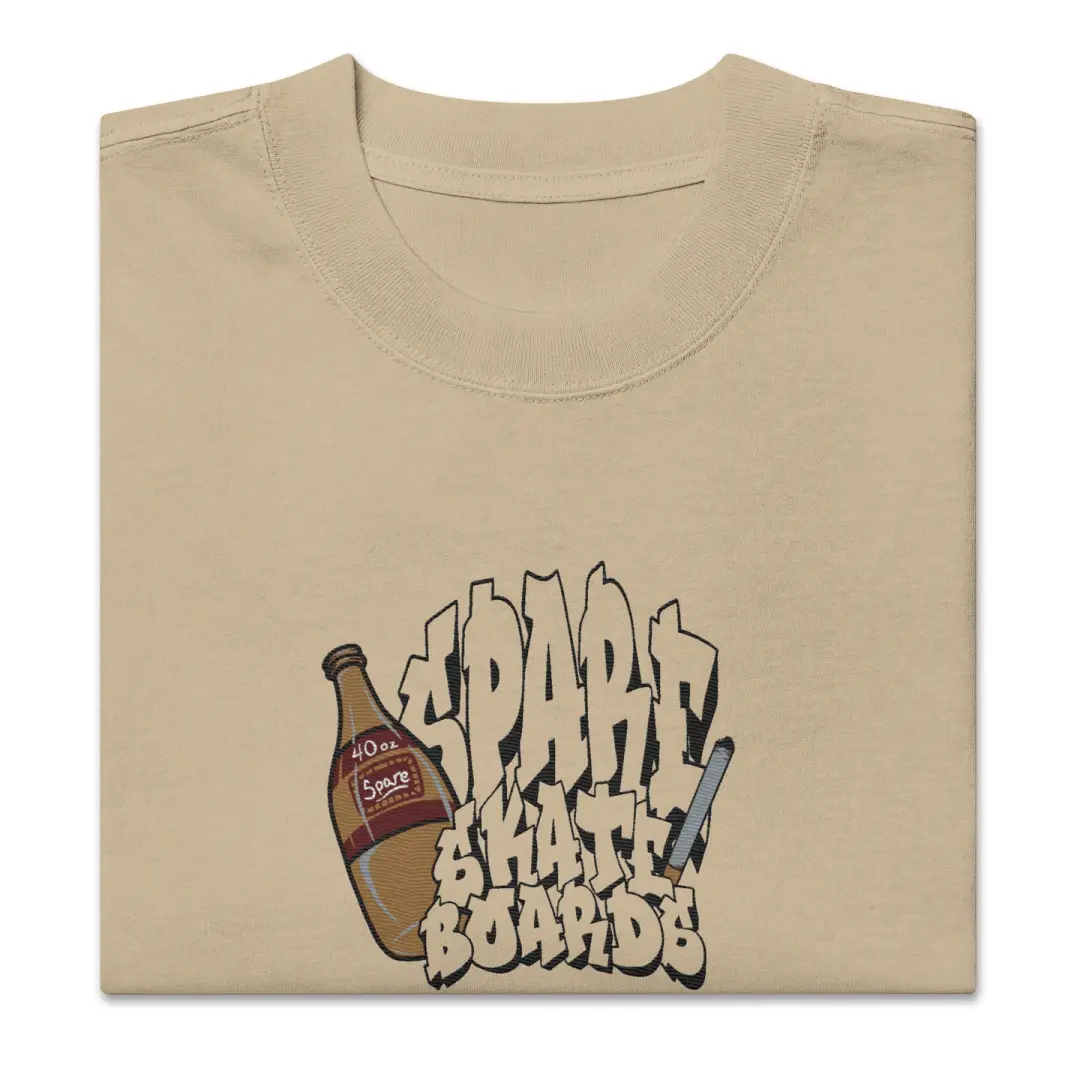 Spare oversized Embroidered faded t-shirt